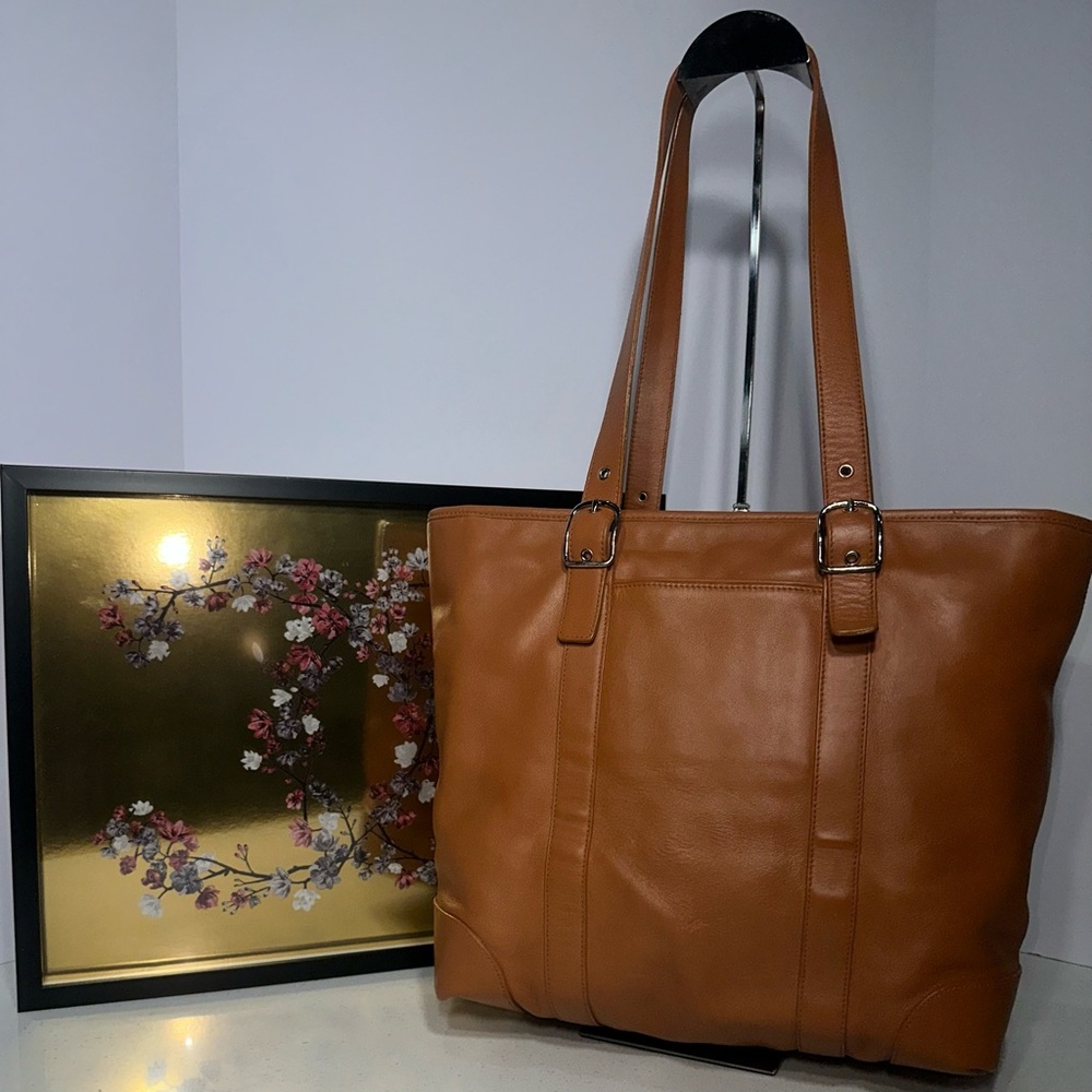 Coach Hampton Vintage Large Carryall Tote Bag Purse Leather Brown No. C04F-5143